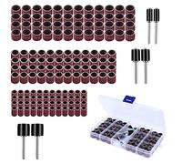 150 Piezas Kit Tambores de Lijado con Caja Libre, 144 Piezas Bandas de Lija y 6 Piezas Mandriles de Tambor para Herramienta Giratoria