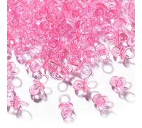 150 piezas mini chupetes de acrílico para baby shower, decoración de mesa, regalos de fiesta, juegos y actividades JUXINDA (rosa)
