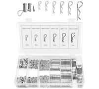 150 Piezas Pasadores Partidos, Pasador de Chaveta, R Clips de Retención R Cotter Pine, Tractor Pin Clips Enganche Pin de Fijación para Remolque Tractor Camión (6 Tamaños)