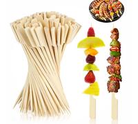 150 Piezas Pinchos de Madera, 15cm Pinchos para Brochetas, Pinchos de Bambú, Palillos para Aperitivos Biodegradables para Barbacoas, Hamburguesas, Fruta, Cócteles