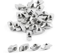 150 Piezas Tuercas en T M5, Ranura en T, Tuercas ranuradas de acero al carbono, tuercas de cabeza de martillo, tuercas en T, tuerca de martillo