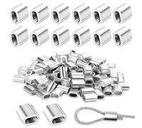 150 Piezas Virolas de Aluminio M4 Manguito de Bucle de Aluminio Casquillos de Aluminio Mangas de Aluminio para 4mm Cuerda de Alambre