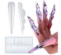150 plantillas de formas de uñas con patrón de mariposa para inventario de comercio electrónico eficiente y gestión de salones, forma de mariposa