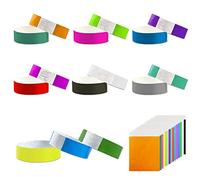 150 pulseras de papel para eventos, 15 colores marcadores plastificados, 19 x 250 mm, pulseras de identificación para conciertos y fiestas