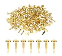 150 Pzs Mini Brads, Sujetadores de Papel Redondos de 8x14 mm Sujetadores de Clavitos Artesanales para Manualidades de Papel Álbumes de Recortes Proyectos de Bricolaje (Oro)