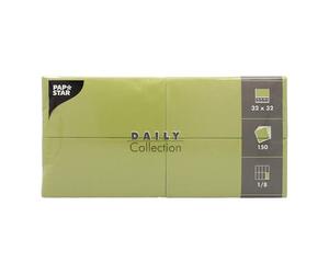 150 servilletas "Daily Collection" pliegue 1/8 de 32 cm x 32 cm, verde oliva