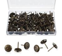 150 tachuelas de tapicería para muebles, tachuelas decorativas para muebles, clavos de 7/16 pulgadas con margaritas antiguas para sofá, silla, cama, cabecero y proyecto de bricolaje