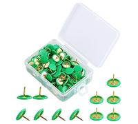 150 tachuelas decorativas verdes - Chinchetas de metal de latón de cabeza redonda con punta de acero para pared de fotos, tablero de corcho, tablón de anuncios