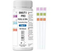 150 tiras de prueba para piscina 3 en 1 Whirlpool & Spa | probador de agua preciso | para cloro libre, bromo, alcalinidad total, valor de pH