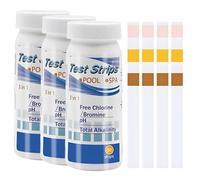 150 tiras de prueba para piscina PH y cloro, Probador de piscina 3 en 1 PH y cloro, Tiras de prueba de valor PH para piscina, spa, jacuzzi, Prueba de agua cloro residual CI, alcalinidad total