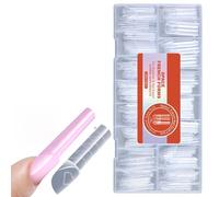 150 Uds Placas de extensión de uñas profesionales con marcas de medición herramientas de calidad de salón formas de uñas transparentes