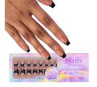150 uñas postizas de gel a presión, 3 en 1, uñas francesas precoloreadas, 14 tamaños para extensiones de uñas, puntas de capa, kit de sistema de gel 3 en 1