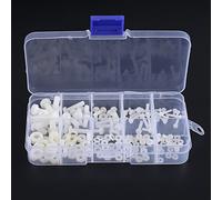 150 unidades de caja de tornillos pernos, tuercas y arandelas, kit de nailon, color blanco, M2, M2, 5, M3, M4, M5,