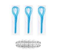 150 unidades de hilo dental para puentes, hilo dental superfloss, enhebrador de hilo dental, hilo dental, para limpieza profunda de dientes, aparatos ortopédicos, puentes e implantes (azul)