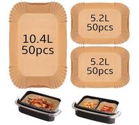 150 unidades de papel de horno Airfryer compatible con Ninja FlexDrawer Dual Zone AF500EU 10,4L, Cosori Dual Blaze Twinfry XXL 10L, Cecotec 9L, Duronic 10L, antiadherente, resistente al agua