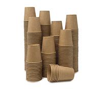 150 Vasos Desechables de Café para Llevar - Vasos de Cartón Kraft de 120ml Biodegradables Tazas de Te para Bebidad Frias y Calientes Compatible con Cafeteras Nespresso y Dolce Gusto