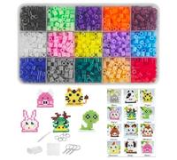 1500 cuentas para planchar (5 mm) - Juego de cuentas para planchar con 15 colores y perlas de agua para niños, kit de manualidades como regalo de cumpleaños para niñas