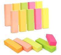 1500 mini marcas de papel pegatinas reposicionables - 3 paquetes de 5 bloques de 100 hojas colores neón, 50 x 15 mm