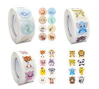 1500 pegatinas de animales, pegatinas redondas autoadhesivas, calcomanías de selva de vida silvestre, lindas y divertidas, manualidades para niños regalos fiesta niños, decoración envoltura regalo