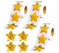 1500 pegatinas de estrellas, pegatinas de premio, pegatinas en rollo, pegatinas de estrellas adhesivas de 1 pulgada, premios para niños en aulas (3 rollos)