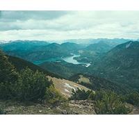 1500 Piece Jigsaw Puzzle for Adults and Kids Age 14 Years Up - Montañas Lago Vista Desde Arriba 87x57cm
