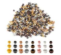 1500 Piezas Cuentas de Engarzado,Abalorios de Crimpado,Cuentas de Metal,Cuentas para Engarzar,para Bricolaje,para Hacer Colgantes, Pulseras,Manualidades,8 Colores (1.5mm/2.0mm/2.5mm)