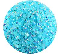 1500 piezas de diamantes de imitación SS16 de 4 mm con parte trasera plana, gemas redondas AB para arte de uñas, manualidades, ropa, piedras brillantes (azul claro)