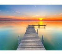 1500 Piezas Puzzle para Adultos,Juegos Familiares - Atardecer en el Lago del Muelle 87x57cm