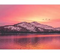 1500 Piezas Puzzle,Rompecabezas Jigsaw Puzzle - Montañas Lago Atardecer 87x57cm