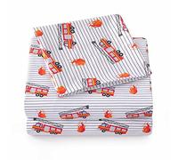 1500 Supreme colección de sábanas para niños, Divertidos y cómodos Juegos de sábanas para niños y niñas, Bolsillo Profundo, Ropa de Cama Suave y acogedora, tamaño Individual XL, Fire Engine