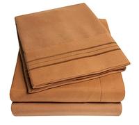 1500 Supreme Collection King Sheet Sets Mocha Brown - Luxury Hotel Bed Sheets and Pillowcase Set for King Mattress - Extra Soft, Elastic Corner Straps, Deep Pocket Sheets, King Mocha Brown