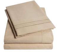 1500 Supreme Collection Sets Twin Sheets Taupe - Sbanas de cama de 3 piezas y una funda de almohada para colchn gemelo - Corres de la esquina elst