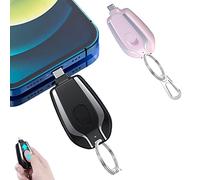 1500mah Mini Power Emergency Pod Llavero Portátil Inalámbrico Retráctil Teléfono Celular Llavero Cargador Ultra Compacto Carga Rápida Para Viajes Al Aire Libre Uso De Emergencia ,2 type-c