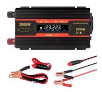 1500W/2000W/2600W DC12V/24V AC110V/220V Onda Sinusoidal Inversor | Convertidor Tensión Encendedor, para Coche Autocaravana Camión Viajes Camping(2000W-24V)
