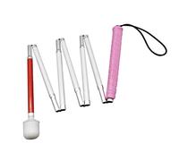 150cm Aluminio Baston Blanco para Ciegos y Baja Vision Plegable, 7 Secciones