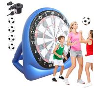 150cm Diana Dardos de Fútbol Inflable, Tablero de Dardos de Fútbol Exterior Plegable Portátil, con 4 Balones, Bomba de Aire Eléctrica, para Hogar, Patio, Césped y Juegos Divertidos para Fiestas