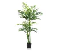 150cm Palmeras artificiales grandes de caña dorada para exteriores, GOVIRAYE plantas altas de hojas sintéticas para interiores y exteriores, árbol bonsái para sala de estar, dormitorio, balcón, jardín