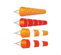 150cm RipStop Poliéster Wind Sock Diseñado para Varios Usos Industriales (Naranja+Blanco)