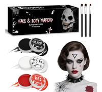 150g Maquillaje Halloween Negro, Blanco y Rojo, Halloween Pintura Cara Niños Adulto, Pintura Cara Halloween, Pintura Cara para Maquillaje de Carnaval, Teatro, Payaso, Vampiro y Zombie, Body Face Paint