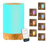 150ml Difusor de Aceites Esenciales, Luz LED de 7 Colores, Apagado Automático Sin Agua y Temporizador, para Yoga Salon Vivir,Dormir, Bañarse, Hotel