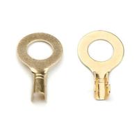 150PCS 3.2mm-10.2mm Brass Ring Cable Lugs Ring Eyes Gold Golden Non-Insulated Wire Cable Connectors Terminals Assortment Kit