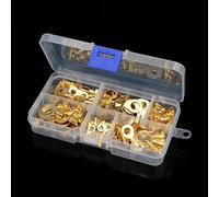 150pcs Boxed Terminal Block Wire Connector M3/M4/M5/M6/M8/M10 O-Type Ground Lugs Terminal Cold-Pressed Copper Tab Wiring Nose