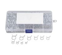 150Pcs Double Wire Spring Hose Clamps | 10 Sizes 5-14mm High Hardness Steel | Weather - Proof Tube Clips for Farm/Automotive/Marine Use