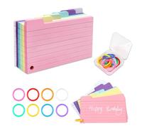 150Pcs Fichas para Notas con Anillo, Flashcards, Hojas Tarjetas de Índice con Rayas, para Oficina Escolar, 6 Colores