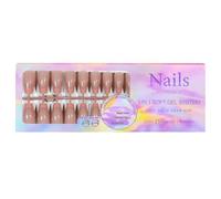 150PCS French Nail Tips Press on Nails Pre-applied Tip Primer Base Coat Uñas falsas suaves para manualidades de DIY No se necesita imprimación Duraderas y muy ajustadas