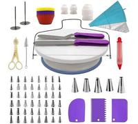 150pcs Kit de Decoración Pasteles Suministros Repostería Herramientas con Giratorio para Set Moldes Principiantes y Amantes los Profesional Postres Niños Adultos Inicial Todos Niveles Habilidad