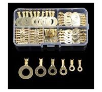 150pcs M3/M4/M5/M6/M8/M10 Ring Lugs Eyes Copper Crimp Terminals Cable Lug Wire Connector Non-Insulated Assortment Kit