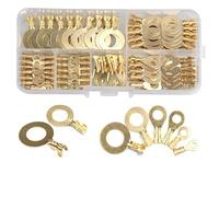 150pcs M3/M4/M5/M6/M8/M10 Ring Lugs Eyes Copper Crimp Terminals Cable Lug Wire Connector Non-Insulated Assortment Kit