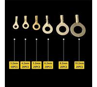 150PCS M3/M4/M5/M6/M8/M10 Ring-Terminal Wire Quick Connector Terminal Brass Crimp Terminal Assorted Kit