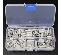 150pcs Non-Insulated Butt Wire Connector Ferrules Electrical Cable Terminal Tinned Crimp Terminal 0.5-6mm2 22-10AWG